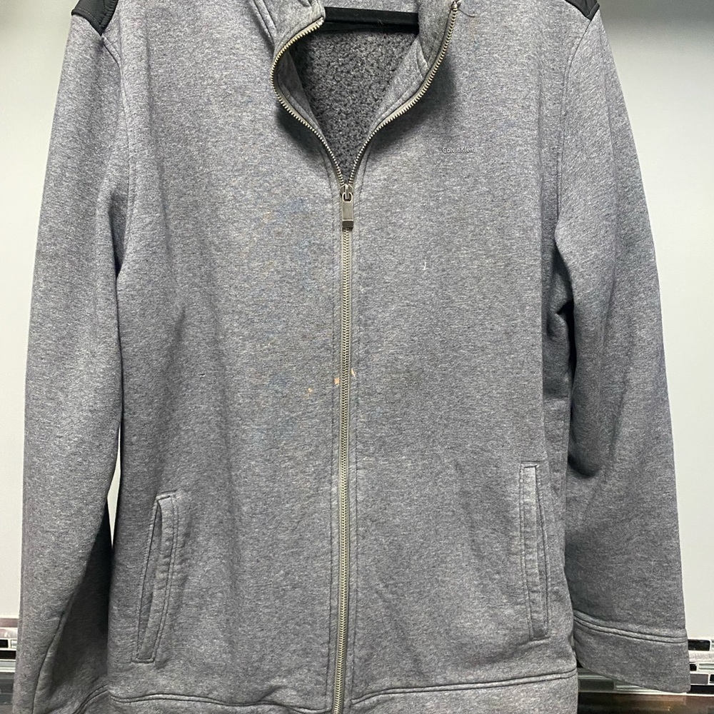 Men's Gray Sweater with Black Accents